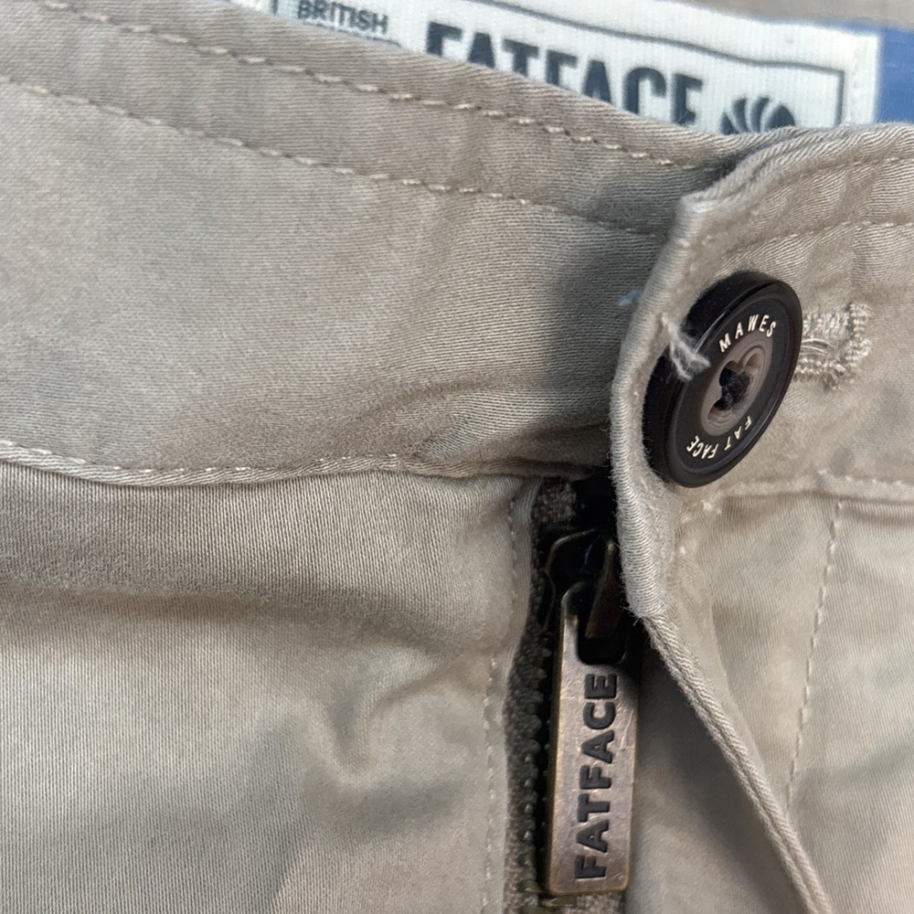 Fat Face Men's Size 40 Mawes Chino Shorts Flat Front Stone Cotton Stretch NEW - Picture 5 of 14
